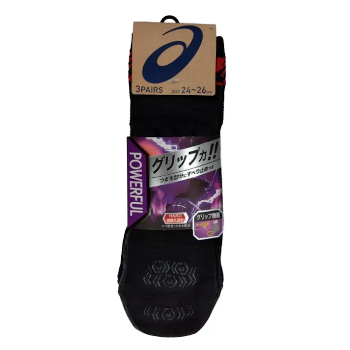 紳士靴下 アシックス ダーク引揃 高耐久滑止 3足組 26-28cm