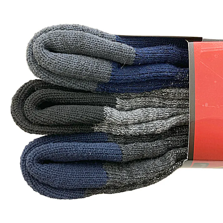 紳士靴下 ワークマックス 10倍破れにくい ライン パイル アソート 24.0cm-26.0cm 3足組 ※デザイン・色はお選びいただけません