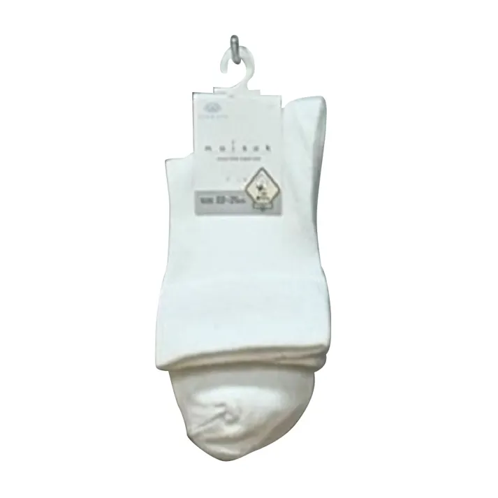 婦人 moi ソックス 12丈 深口 無地 オフホワイト 22.0cm-25.0cm