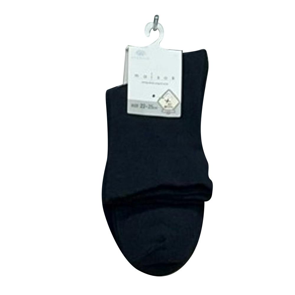 婦人 moi ソックス 12丈 深口 無地 チャコール 22.0cm-25.0cm