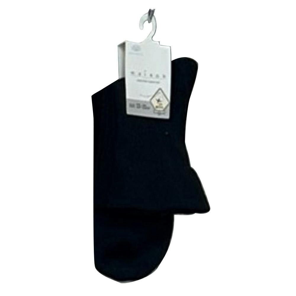 婦人 moi ソックス 12丈 深口 無地 クロ 22.0cm-25.0cm