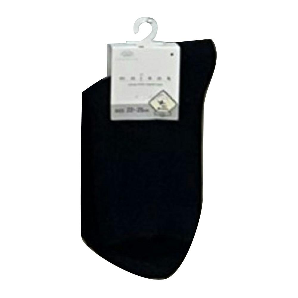 婦人 moi ソックス 15丈 無地 クロ 22.0cm-25.0cm