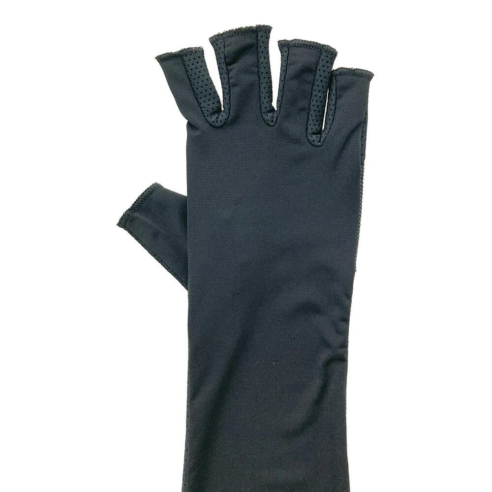 婦人 プラチナクール アームカバー 指切ロング 冷感 クロ