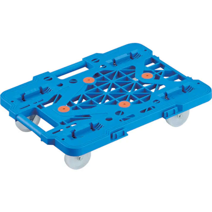 【CAINZ-DASH】トラスコ中山 樹脂製平台車 連結式ルートバン メッシュタイプ 515X385 ナイロン車輪 青 MPK-500N-B【別送品】