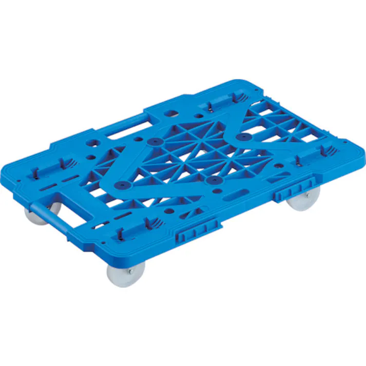 【CAINZ-DASH】トラスコ中山 樹脂製平台車 連結式ルートバン メッシュタイプ 615X415 ナイロン車輪 オール自在 青 MPK-600NJ-B【別送品】