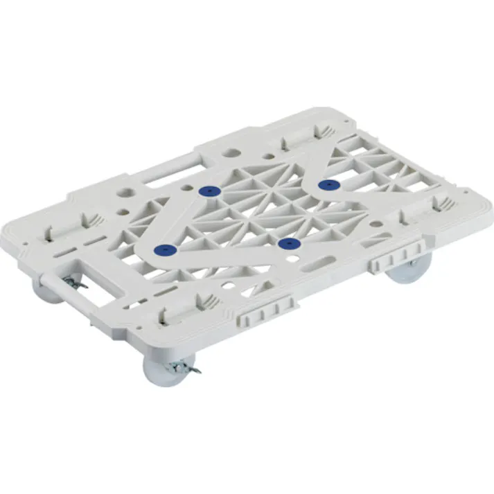 【CAINZ-DASH】トラスコ中山 樹脂製平台車 連結式ルートバン メッシュタイプ 615X415 ナイロン車輪 4輪自在 ストッパー付 白 MPK-600NJS-W【別送品】