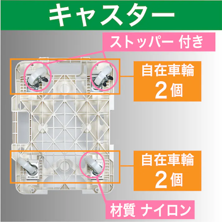 【CAINZ-DASH】トラスコ中山 樹脂製平台車 連結式ルートバン メッシュタイプ 615X415 ナイロン車輪 4輪自在 ストッパー付 白 MPK-600NJS-W【別送品】