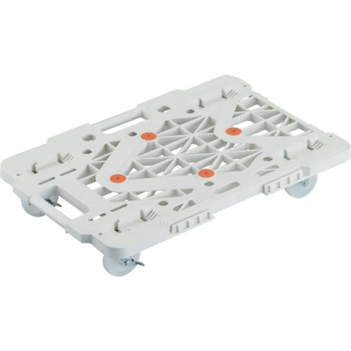 【CAINZ-DASH】トラスコ中山 樹脂製平台車 連結式ルートバン メッシュタイプ 615X415 ナイロン車輪 自在側ストッパー付 白 MPK-600NS-W【別送品】