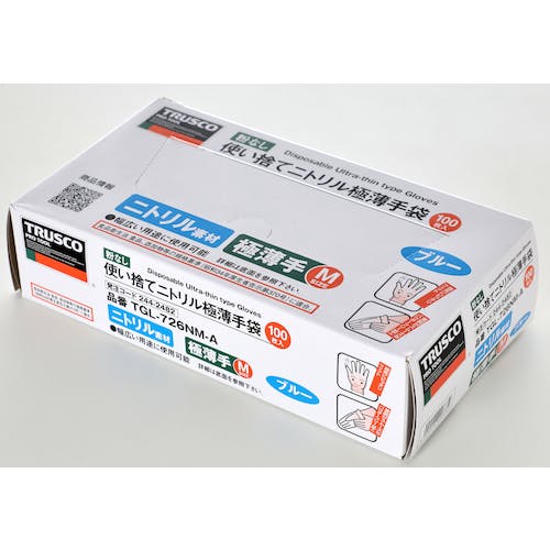 CAINZ-DASH】トラスコ中山 使い捨てニトリル極薄手袋 粉無L ブルー