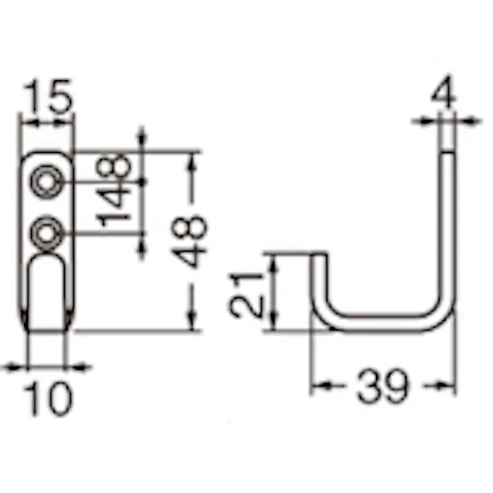 【CAINZ-DASH】トラスコ中山 L型フック SUS 鏡面 48mm LU-48-SM【別送品】