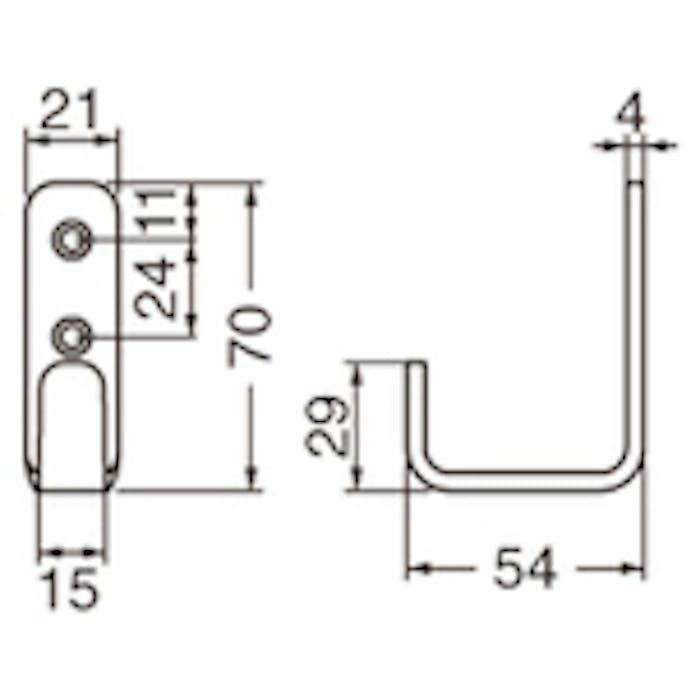 【CAINZ-DASH】トラスコ中山 Ｌ型フック　ＳＵＳ　鏡面　７０ｍｍ LU-70-SM【別送品】