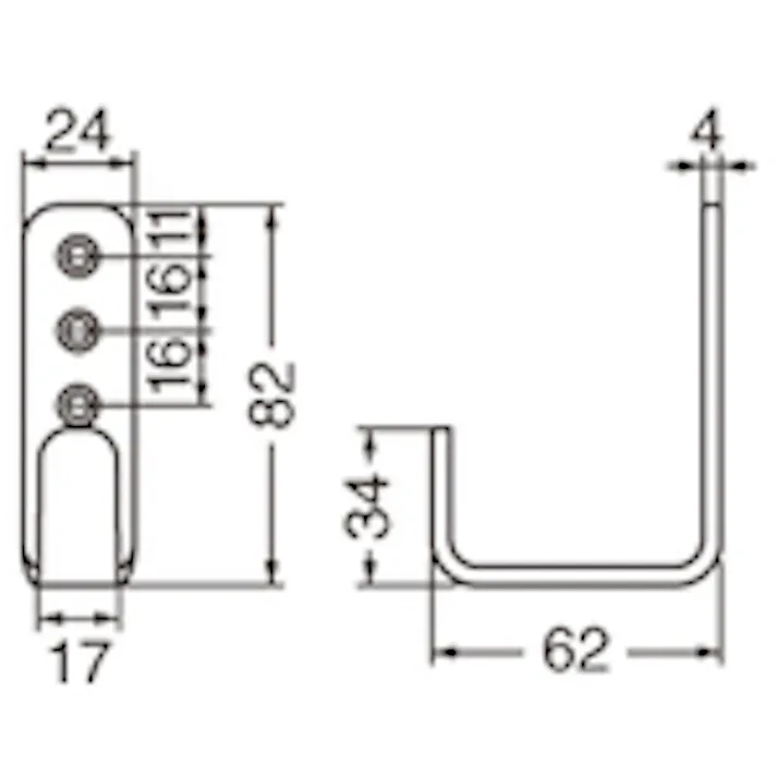 【CAINZ-DASH】トラスコ中山 L型フック SUS 鏡面 82mm LU-82-SM【別送品】
