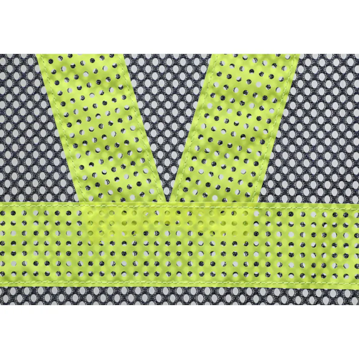 【CAINZ-DASH】トラスコ中山 メッシュ安全ベスト ショート丈 紺*イエロー 着丈420mm TMVS-BY【別送品】