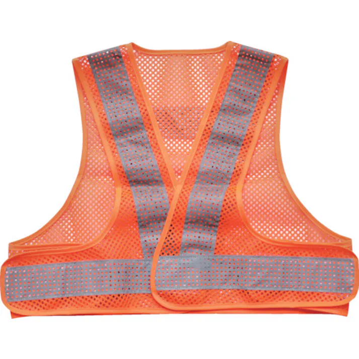 【CAINZ-DASH】トラスコ中山 メッシュ安全ベスト ショート丈 オレンジ*シルバー 着丈420mm TMVS-OS【別送品】