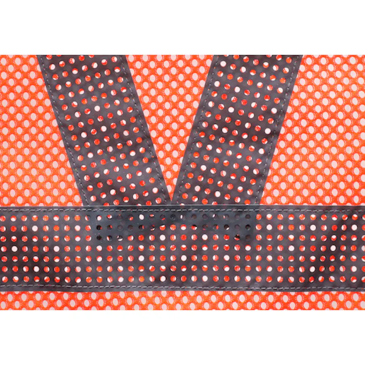 【CAINZ-DASH】トラスコ中山 メッシュ安全ベスト ショート丈 オレンジ*シルバー 着丈420mm TMVS-OS【別送品】