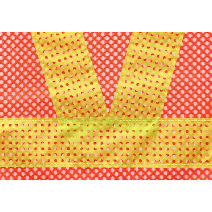 【CAINZ-DASH】トラスコ中山 メッシュ安全ベスト ショート丈 オレンジ*イエロー 着丈420mm TMVS-OY【別送品】