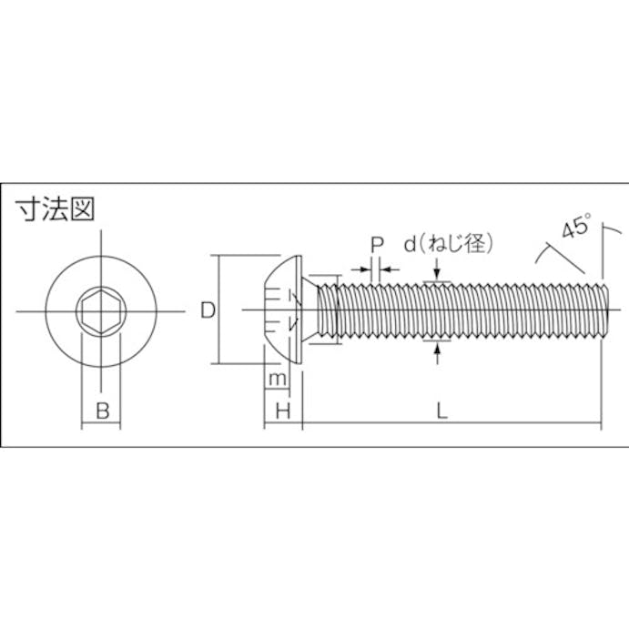 【CAINZ-DASH】トラスコ中山 六角穴付ボタンボルト　ステンレス　Ｍ５×８　４４本入 B128-0508【別送品】