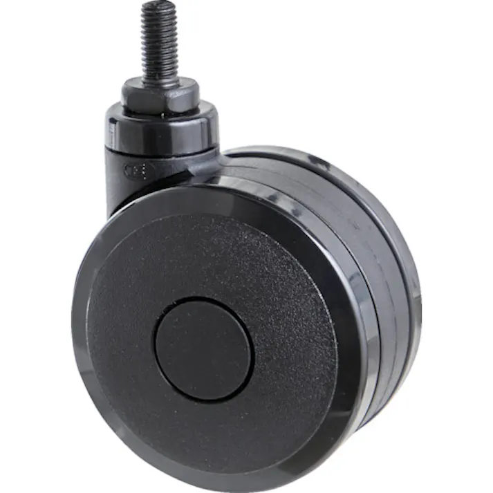 【CAINZ-DASH】トラスコ中山 ねじ込み双輪キャスター エラストマ-車輪 自在 Φ75 M12 ブラック TDGG75-M12-BK【別送品】