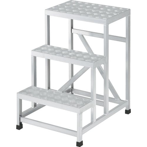 【CAINZ-DASH】トラスコ中山 アルミ製溶接一体構造型作業台　三段縞板タイプ（完成品）　Ｗ６００×Ｄ８００×Ｈ７５０ WTDBC3-6875【別送品】