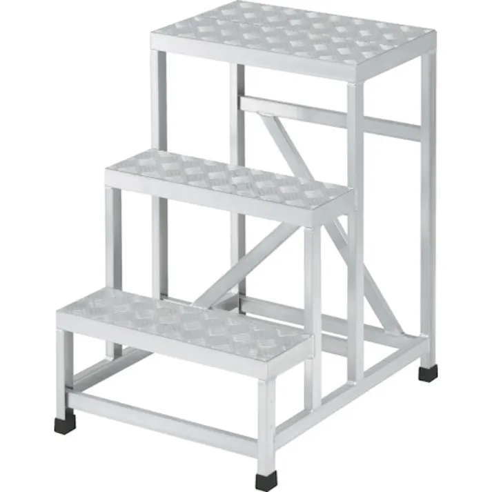 【CAINZ-DASH】トラスコ中山 アルミ製溶接一体構造型作業台 三段縞板タイプ(完成品) W600×D800×H900 WTDBC3-6890【別送品】