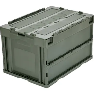 TRUSCO オリコン 蓋つき折りたたみコンテナ オリーブドラブ CT50-OD 50L