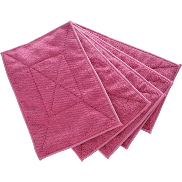 【CAINZ-DASH】トラスコ中山 マイクロファイバーカラー雑巾（５枚入）　赤 MFCT5P-R【別送品】