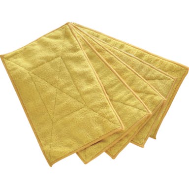 【CAINZ-DASH】トラスコ中山 マイクロファイバーカラー雑巾（５枚入）　黄 MFCT5P-Y【別送品】