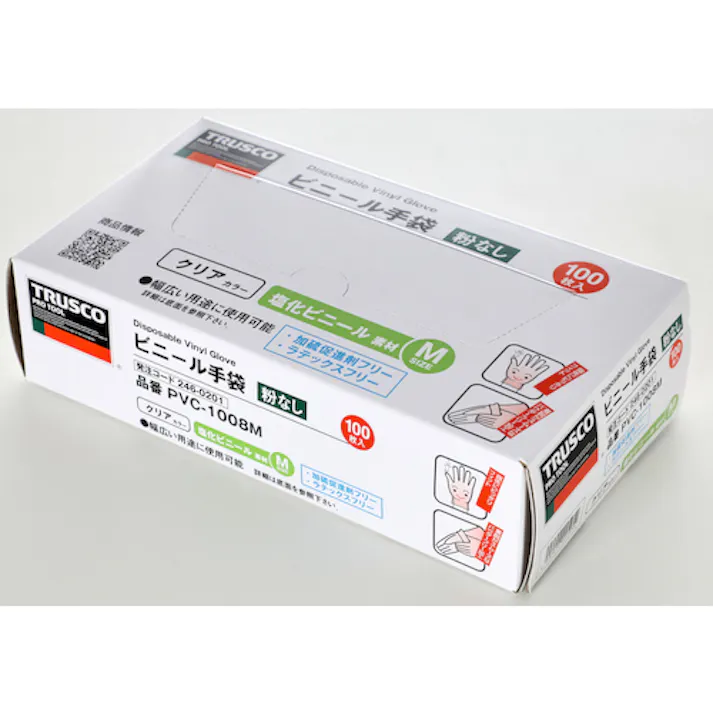 【CAINZ-DASH】トラスコ中山 使い捨てビニール手袋(プラスチック手袋) 粉無S クリア (100枚入) PVC-1008S【別送品】
