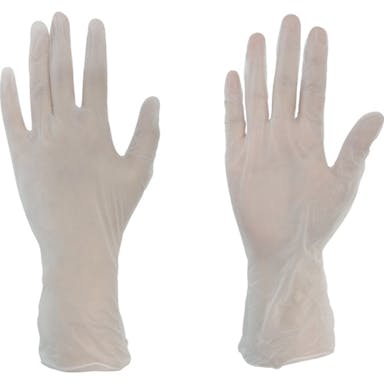 【CAINZ-DASH】トラスコ中山 使い捨てビニール手袋（プラスチック手袋）　粉無Ｍ　クリア　（１００枚入）【別送品】