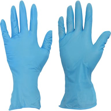 【CAINZ-DASH】トラスコ中山 使い捨てハイブリッド手袋　粉無Ｍ　ブルー　（１００枚入）【別送品】