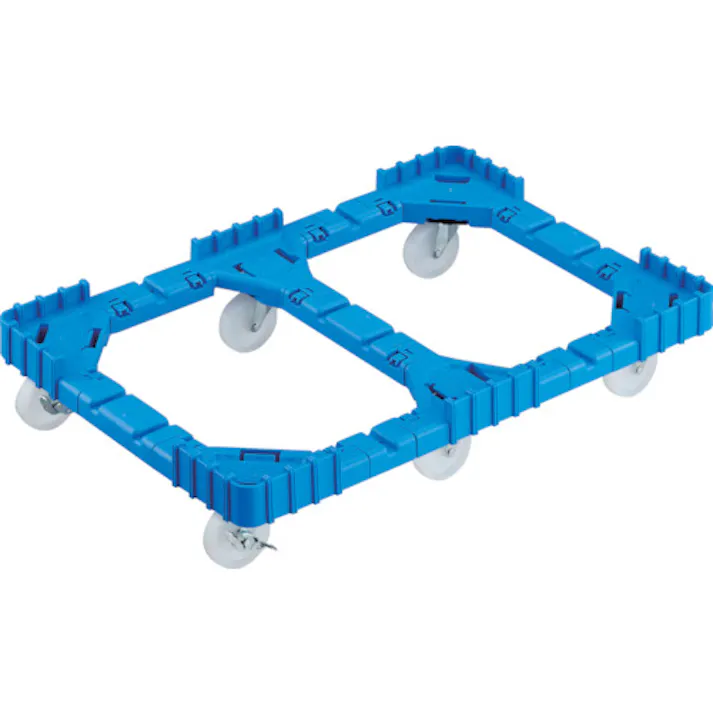 【CAINZ-DASH】トラスコ中山 OCドーリー 75Lオリコン用 ナイロン車輪 6輪自在ストッパー付 ブルー OCD-75ANS-B【別送品】