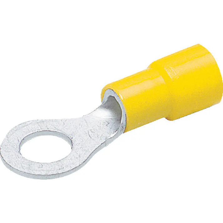 【CAINZ-DASH】トラスコ中山 環境配慮型絶縁被覆付圧着端子丸形φ6.4長さ30.5 (15個入)黄 T-TMEX5.5-6【別送品】