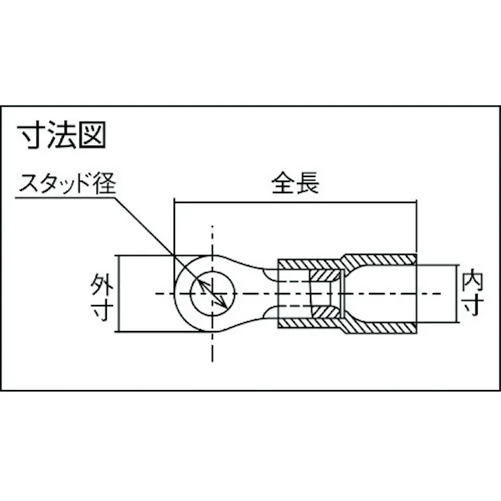 【CAINZ-DASH】トラスコ中山 環境配慮型絶縁被覆付圧着端子丸形φ6.4長さ30.5 (15個入)黄 T-TMEX5.5-6【別送品】