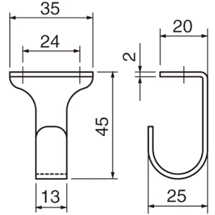 【CAINZ-DASH】トラスコ中山 J型ステンレスフックA 45mm ST91-45【別送品】