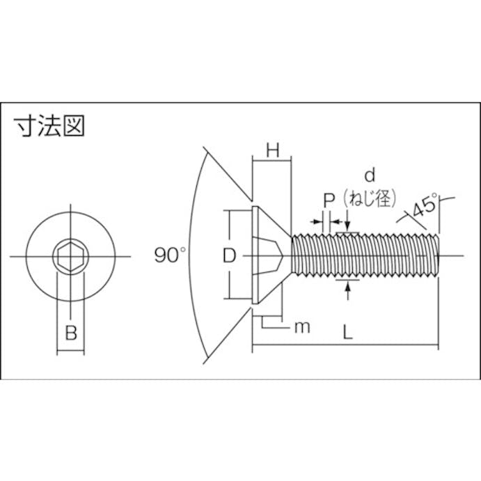 【CAINZ-DASH】トラスコ中山 六角穴付皿ボルト　ステンレス　Ｍ４×１６　３４本入 B129-0416【別送品】