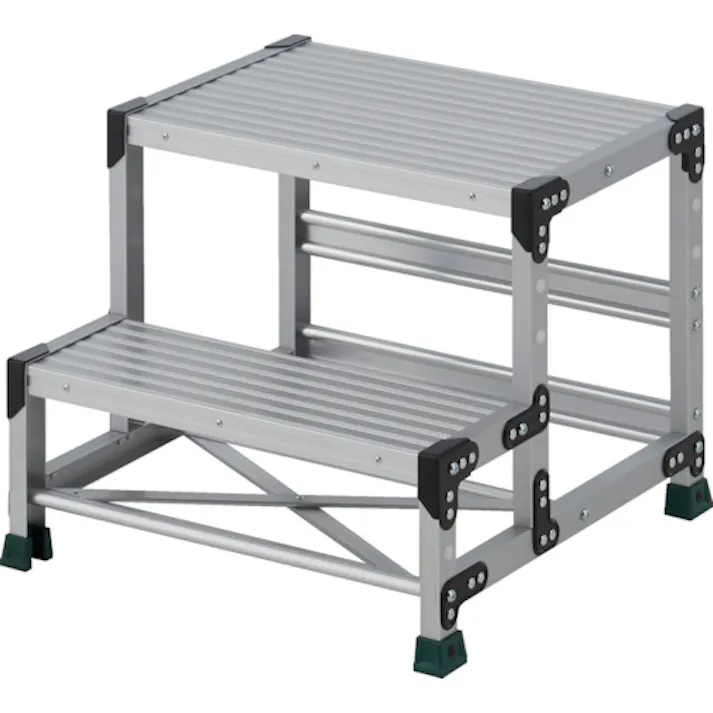 【CAINZ-DASH】トラスコ中山 作業用踏台 2段 ステップ奥行200 高さ0.50m 天板600X400 TSF-265【別送品】