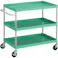 【CAINZ-DASH】トラスコ中山 ツールワゴン フェニックスワゴン 抗ウィルスハンドル 省音 900X600XH880 3段 ヤンググリーン PEW-993A-YG【別送品】