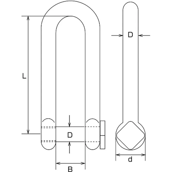 【CAINZ-DASH】トラスコ中山 ロング角頭シャックル ステンレス製 D寸法10mm (1個=1袋) TLKS-10【別送品】