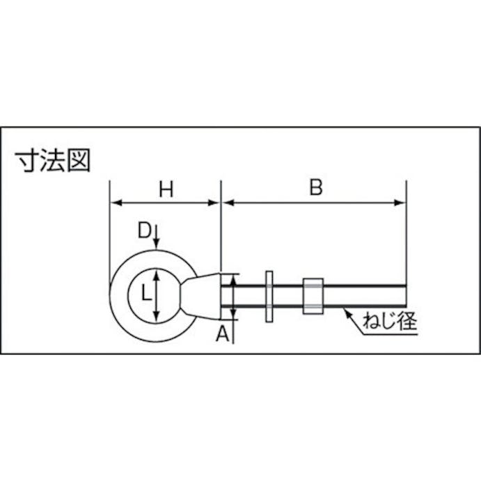 【CAINZ-DASH】トラスコ中山 ロングアイボルト　ステンレス製　Φ５×穴径１６×Ｗ１／４　（１個入） TIB-6WL【別送品】