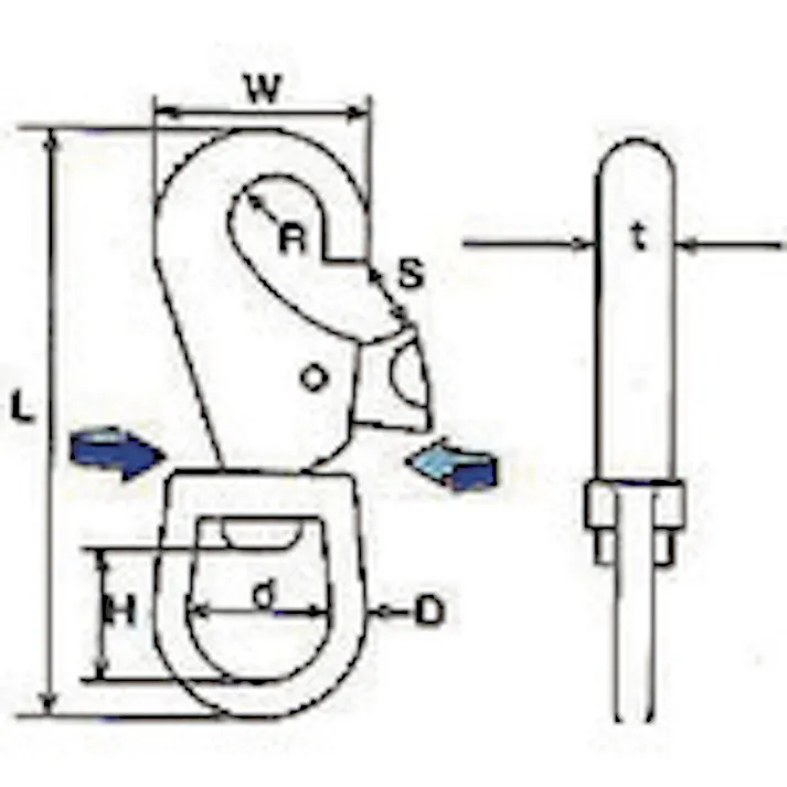 【CAINZ-DASH】トラスコ中山 ステンレス スイベルスナップ強力タイプ 線径7mm 長さ113mm 許容荷重100kg TSS-AX3【別送品】