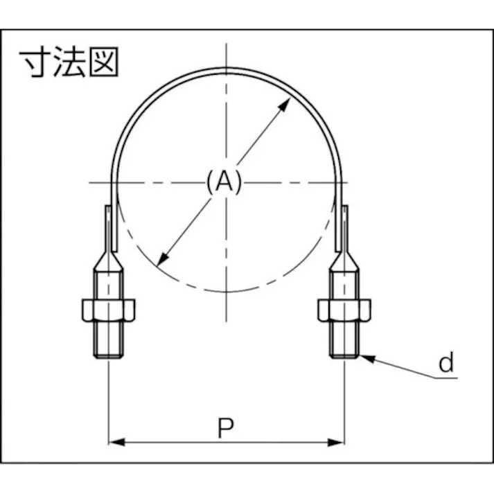 【CAINZ-DASH】トラスコ中山 SGP管用Uバンド スチール 呼び径 65A ねじ径3/8 TSGPU65A【別送品】