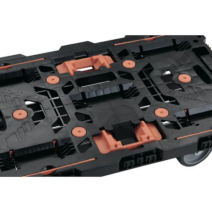 【CAINZ-DASH】トラスコ中山 連結式樹脂製2段台車 ビートル 700X450 自在5輪 コボレ止めセット とめたろう付 ハンドルなし BT720KJ5-E100T【別送品】