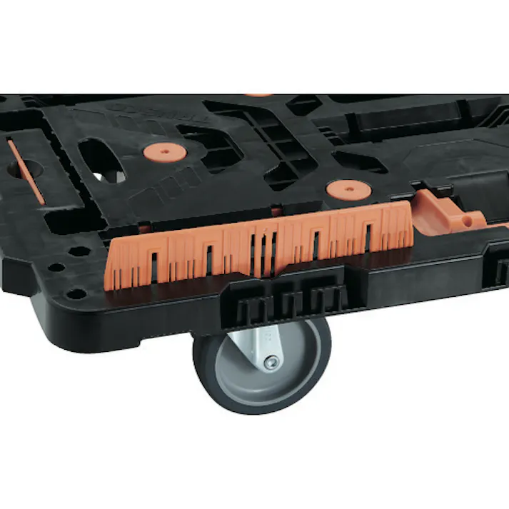 【CAINZ-DASH】トラスコ中山 連結式樹脂製2段台車 ビートル 700X450 自在5輪 コボレ止めセット とめたろう付 ハンドルなし BT720KJ5-E100T【別送品】