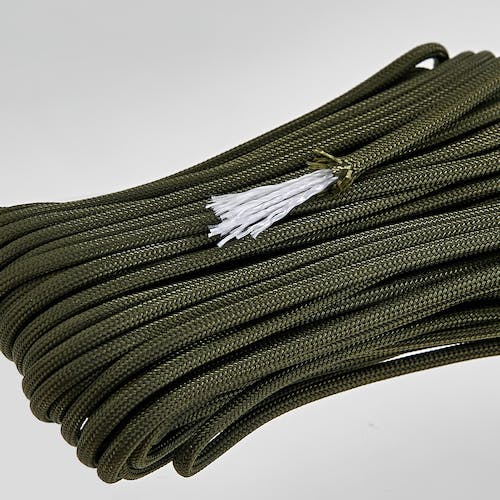 【5本セット】キイロコンコン パラコード 黒色 反射材入り 30M　5mm 5本セット】キイロコンコン パラコード 黒色 反射材入り 30M 5mm