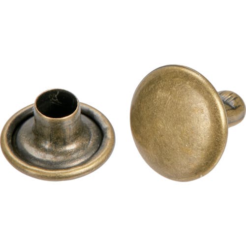 トラスコ中山 大カシメ スチール 金ブロンズメッキ 9mm 足長11.5mm 30組入 (ブリスターパック入) P-THP-CG11.5 ハトメ トラスコ中山 大カシメ スチール 金ブロンズメッキ 9mm 足長11.5mm 30組入 (ブリスターパック入) P-THP-CG11.5 ハトメ