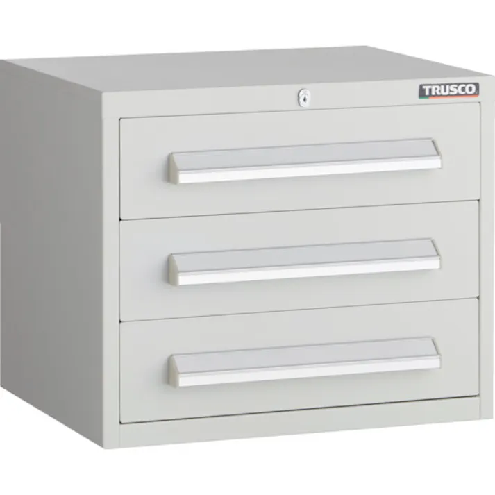 【CAINZ-DASH】トラスコ中山 WLVR型キャビネット 500X412XH420 引出3段 ホワイト色 WLVR-424-W【別送品】