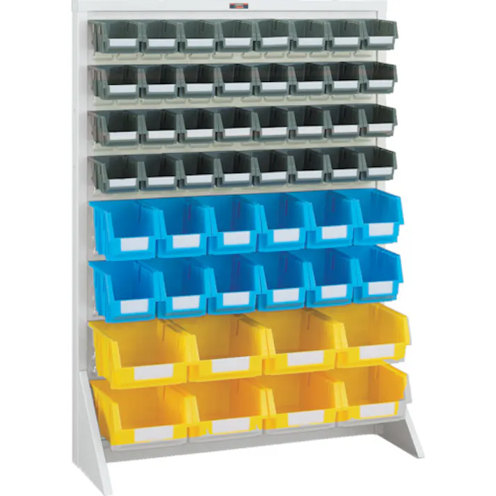 【CAINZ-DASH】トラスコ中山 パネルコンテナラック 910X320XH1240 小X32 中X12 大X8付 T-12224N-AW【別送品】