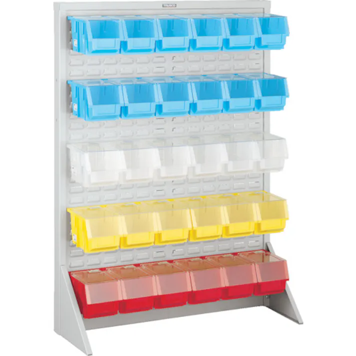 【CAINZ-DASH】トラスコ中山 パネルコンテナラック 910X320XH1240 中X30 フタ付 T-1230NF-AW【別送品】