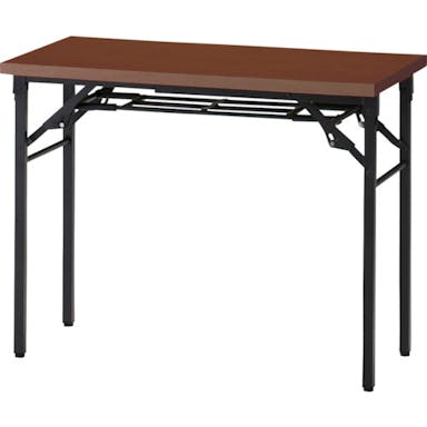 【CAINZ-DASH】トラスコ中山 折りたたみ会議テーブル　１２００Ｘ４５０ＸＨ７００　棚板なし　ウォールナット TST-1245-WN【別送品】