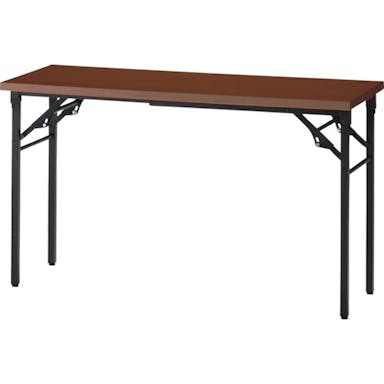 【CAINZ-DASH】トラスコ中山 折りたたみ会議テーブル　１５００Ｘ４５０ＸＨ７００　棚板なし　ウォールナット【別送品】